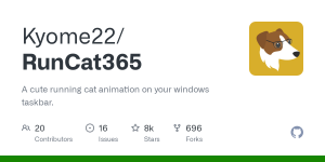 任务栏上的萌宠管家！这只奔跑的小猫让Windows效率监控变得超治愈-一起撸毛吧