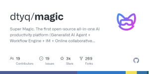 一键部署AI生产力平台！Magic：首个开源的All-in-One智能助手系统-一起撸毛吧