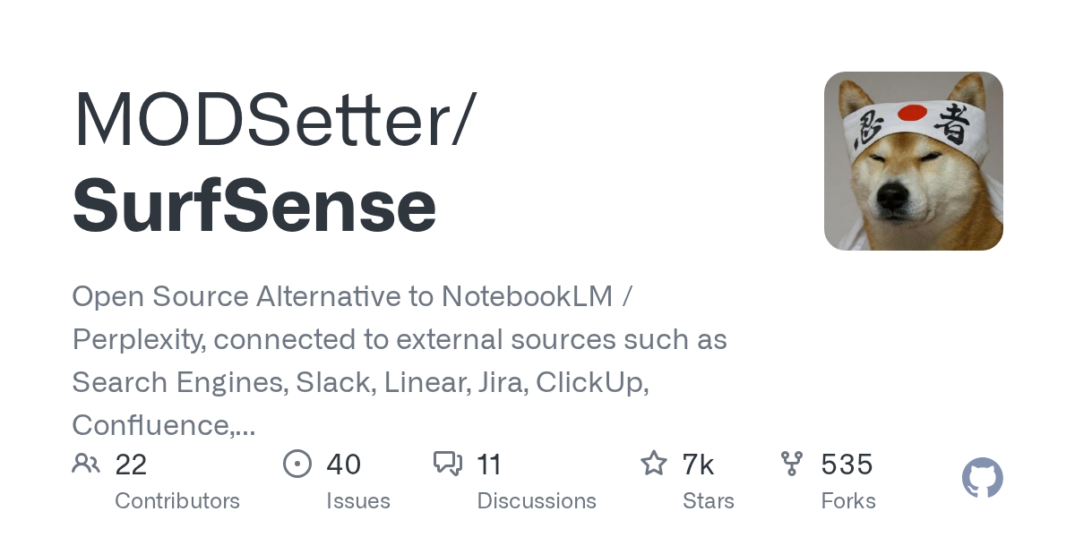 颠覆研究方式！开源AI助手SurfSense：一键整合所有知识源-一起撸毛吧
